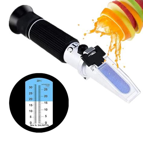 handheld refractometer analyse food|example of a refractometer.